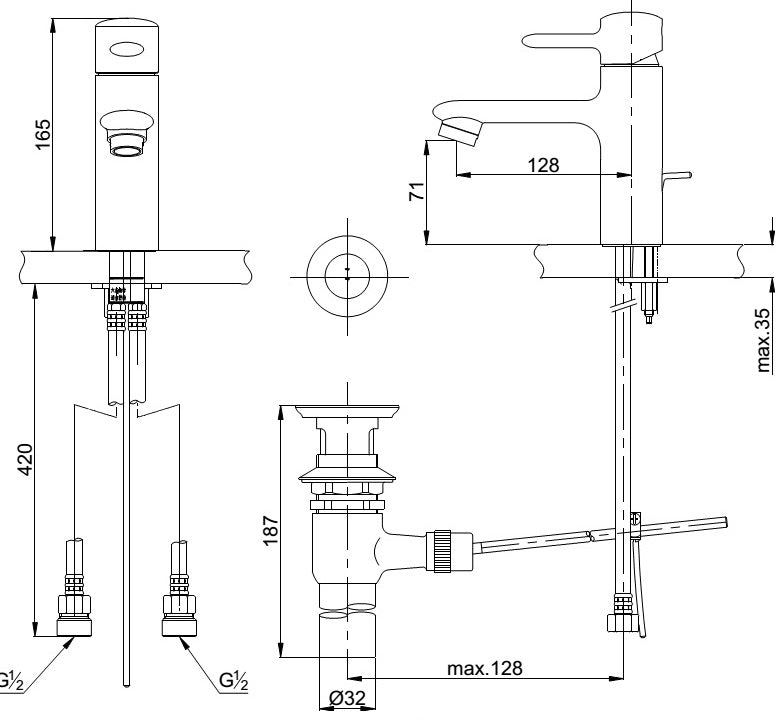 Vòi Gật Gù Nóng Lạnh TOTO DL342 - Vòi lavabo nóng lạnh