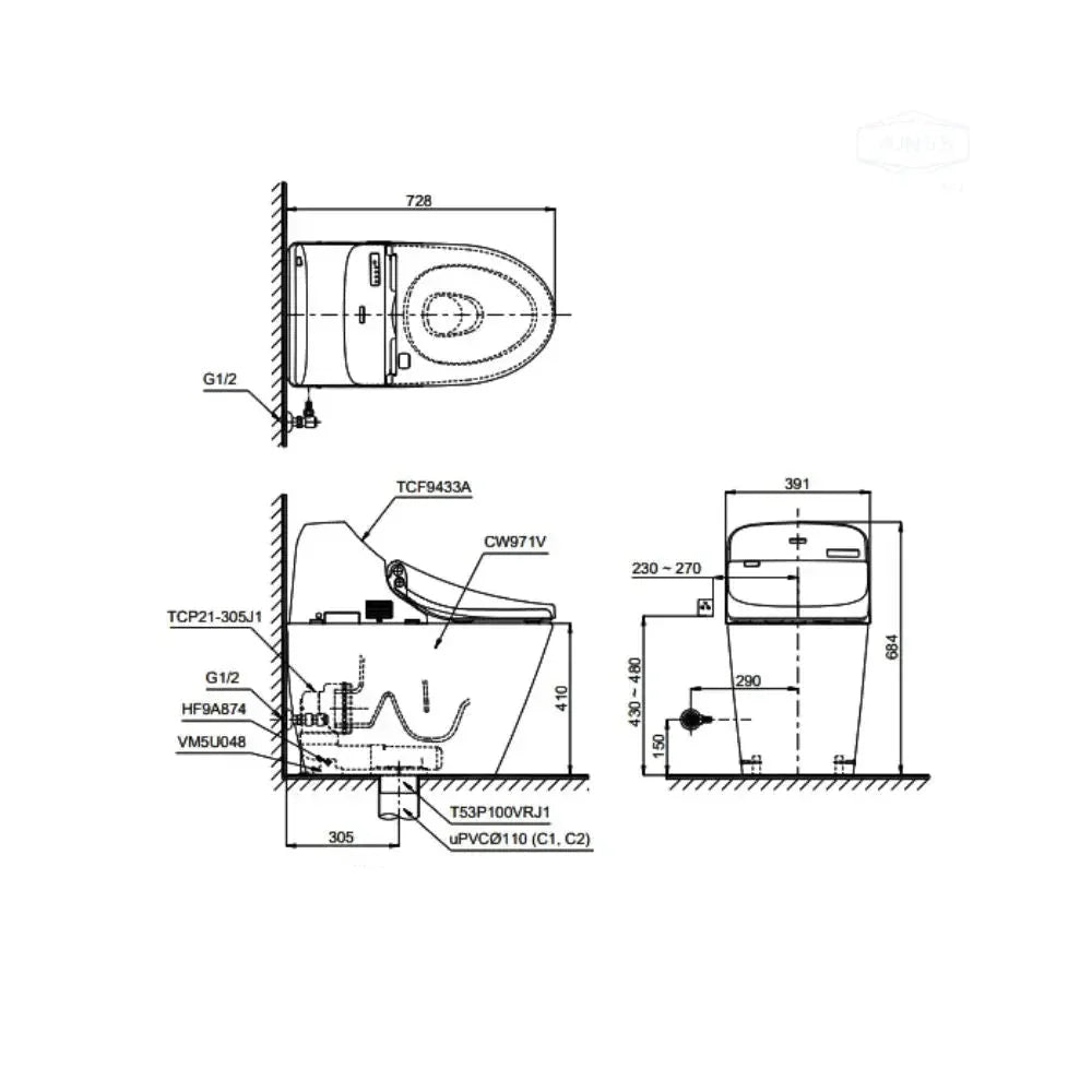 ban ve Ban cau dien tu TOTO C971#XW TCF9433A