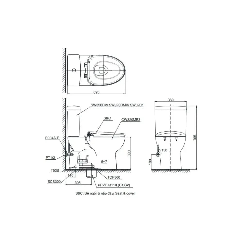 Cs320Drt2#W 分離式馬桶