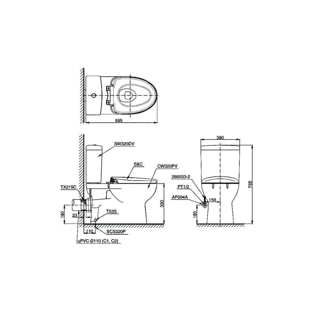 Cs320Pdre2#W Bàn Cầu Hai Khối