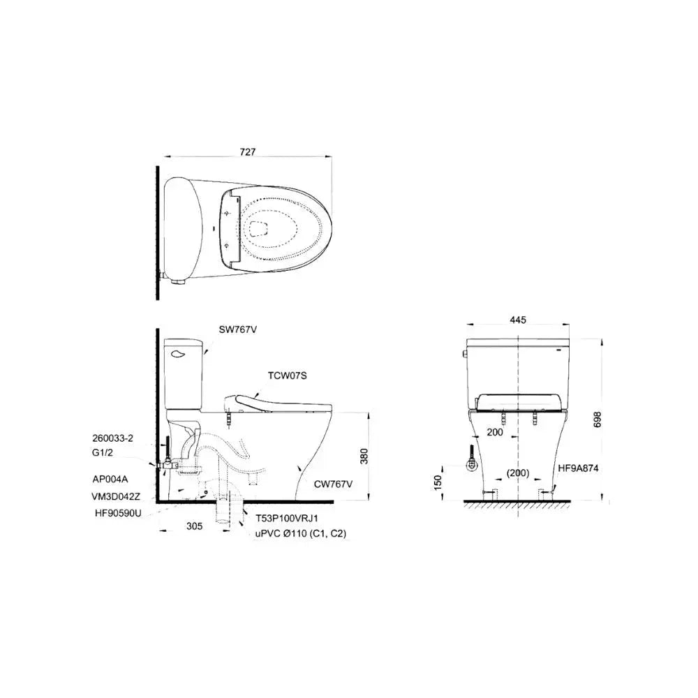Cs767Re2#Xw 分離式馬桶