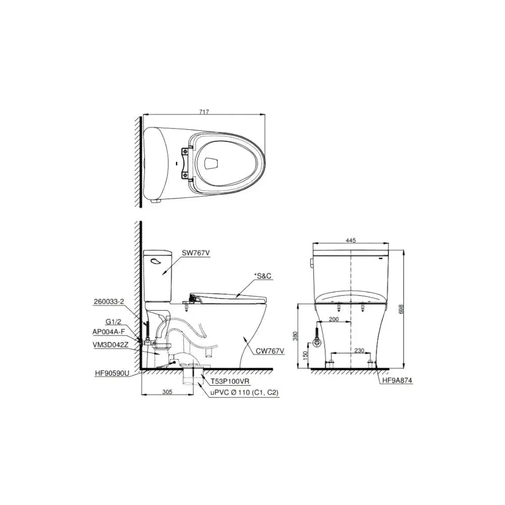 Cs767Rt2#Xw 分離式馬桶