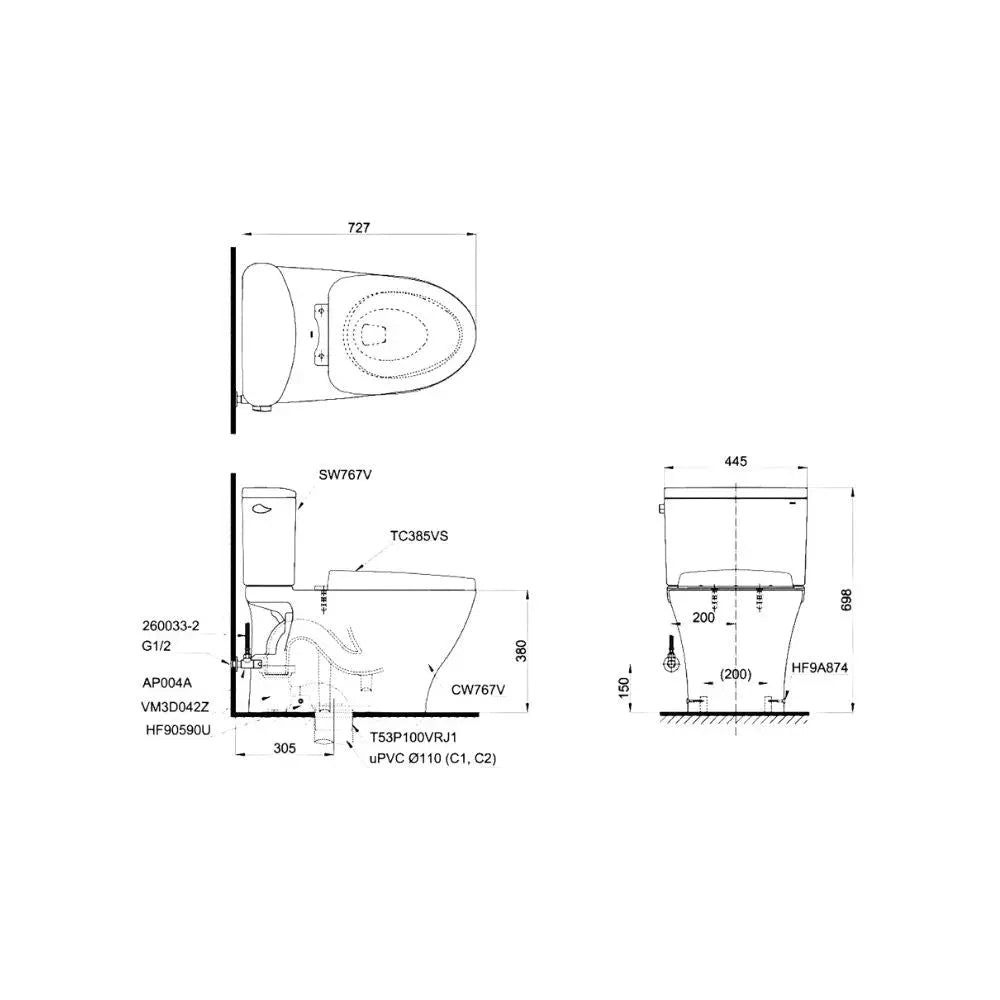 Cs767Rt3#Xw 分離式馬桶