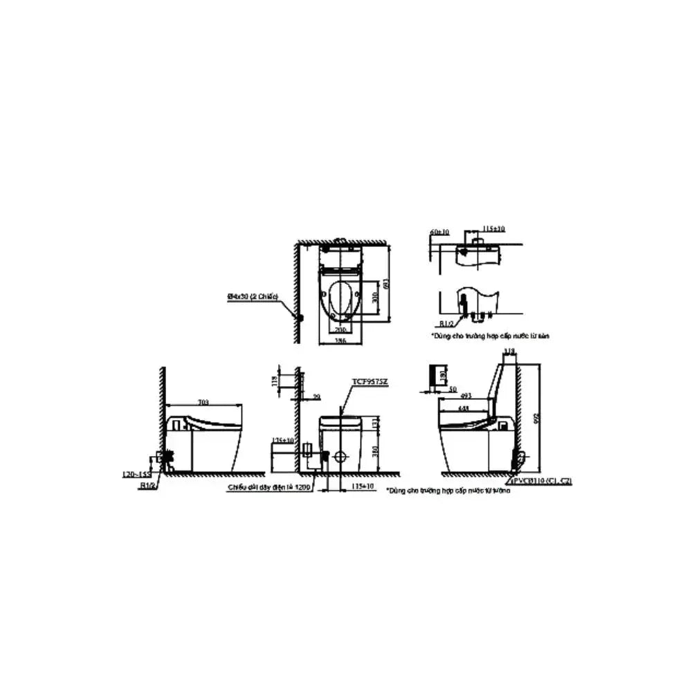 Bàn cầu điện tử CS988PVT#NW1 TCF9575Z#NW1 | Thiết Bị Vệ Sinh TOTO