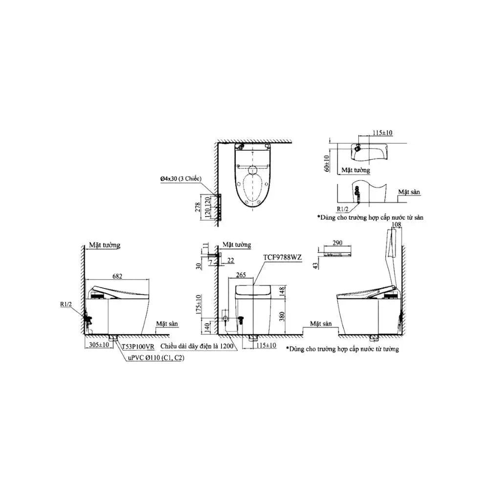 Bàn cầu NEOREST AH CS989VT#NW1 TCF9768WZ#NW1 T53P100VR | Thiết Bị Vệ S…