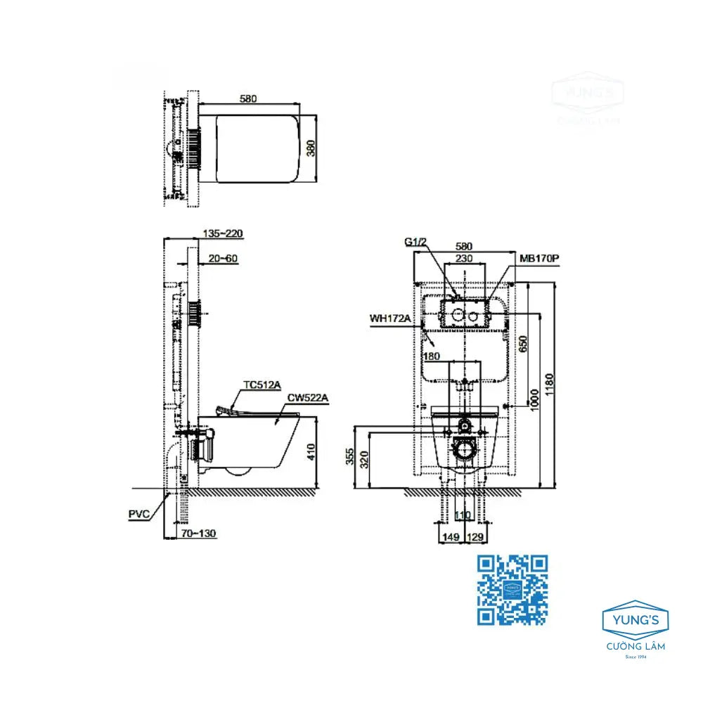 Bàn Cầu Treo Tường CW542ME5UNW1 TC513A | Thiết Bị Vệ Sinh TOTO