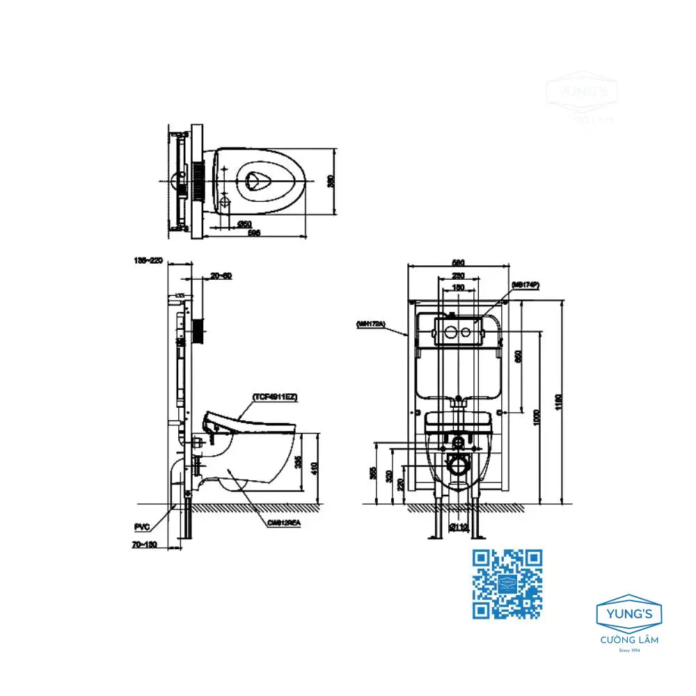 Bàn cầu treo tường CW812REA#W | Thiết Bị Vệ Sinh TOTO