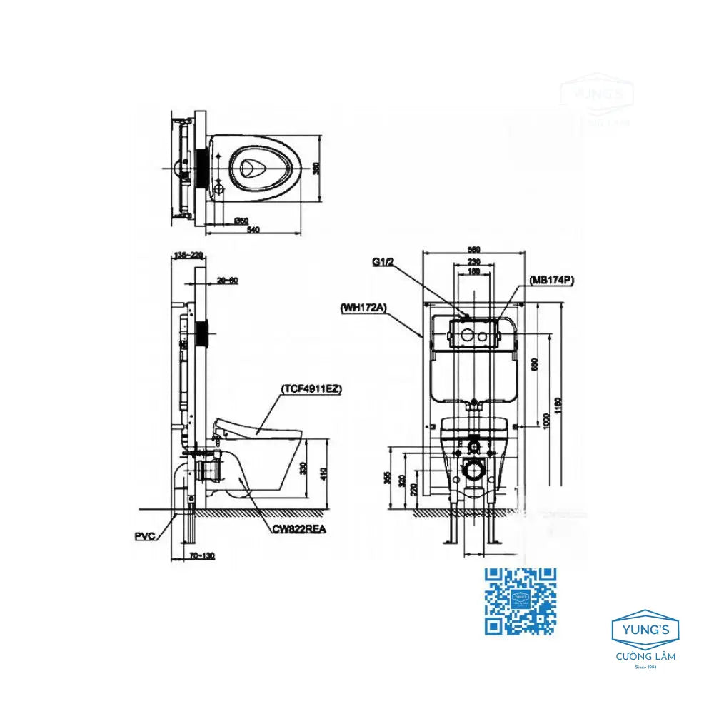 Bàn cầu treo tường CW822RA#W TCF24410AAA#NW1 | Thiết Bị Vệ Sinh TOTO