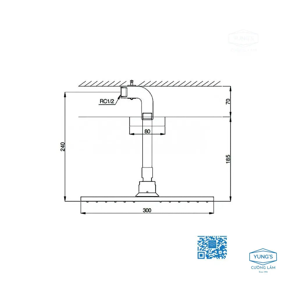 Bát sen gắn trần DBX114-1CAM | Thiết Bị Vệ Sinh TOTO