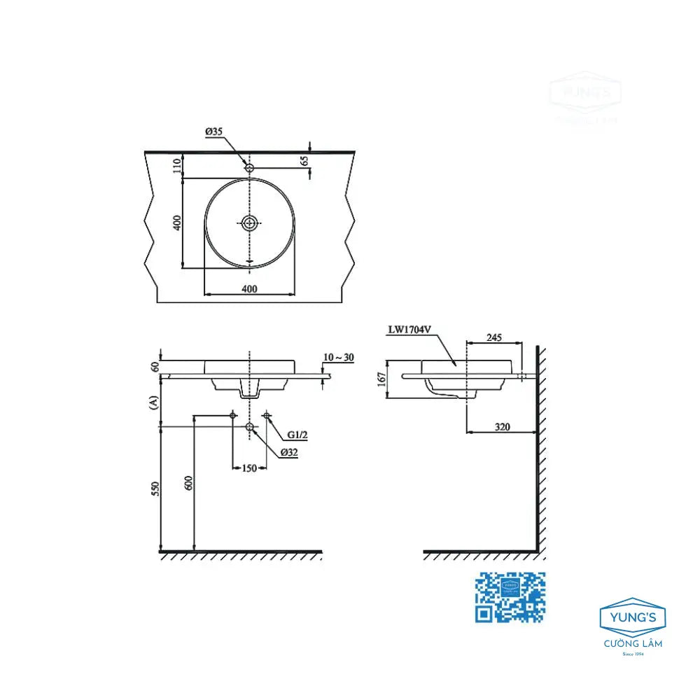 L1704#Xw Lavabo Đặt Trên Bàn