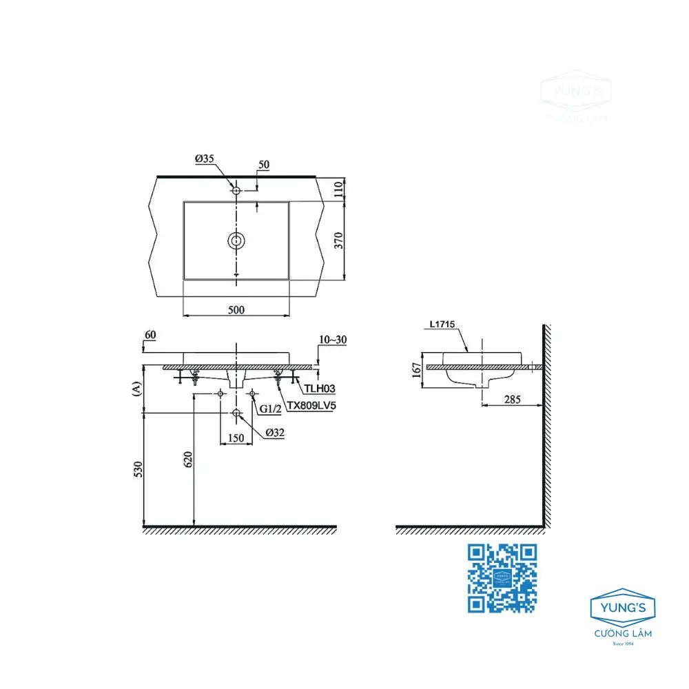 L1715#W Lavabo Đặt Trên Bàn