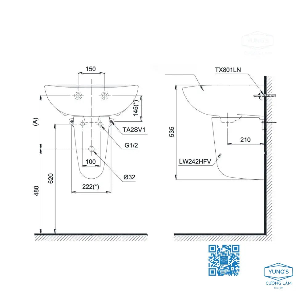 Chân treo L242HF#W | Thiết Bị Vệ Sinh TOTO