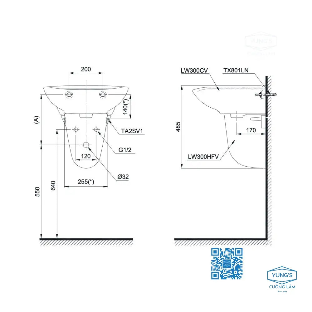 Chân treo L300HF#W | Thiết Bị Vệ Sinh TOTO