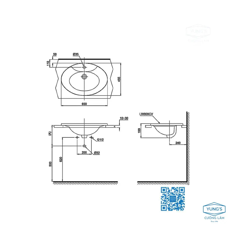L909C#Xw Lavabo Dương Vành
