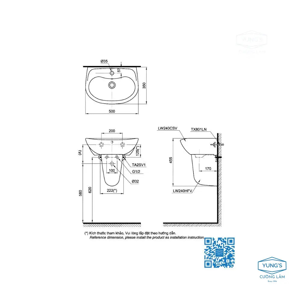 Lht240Cs#W Lavabo Treo Tường