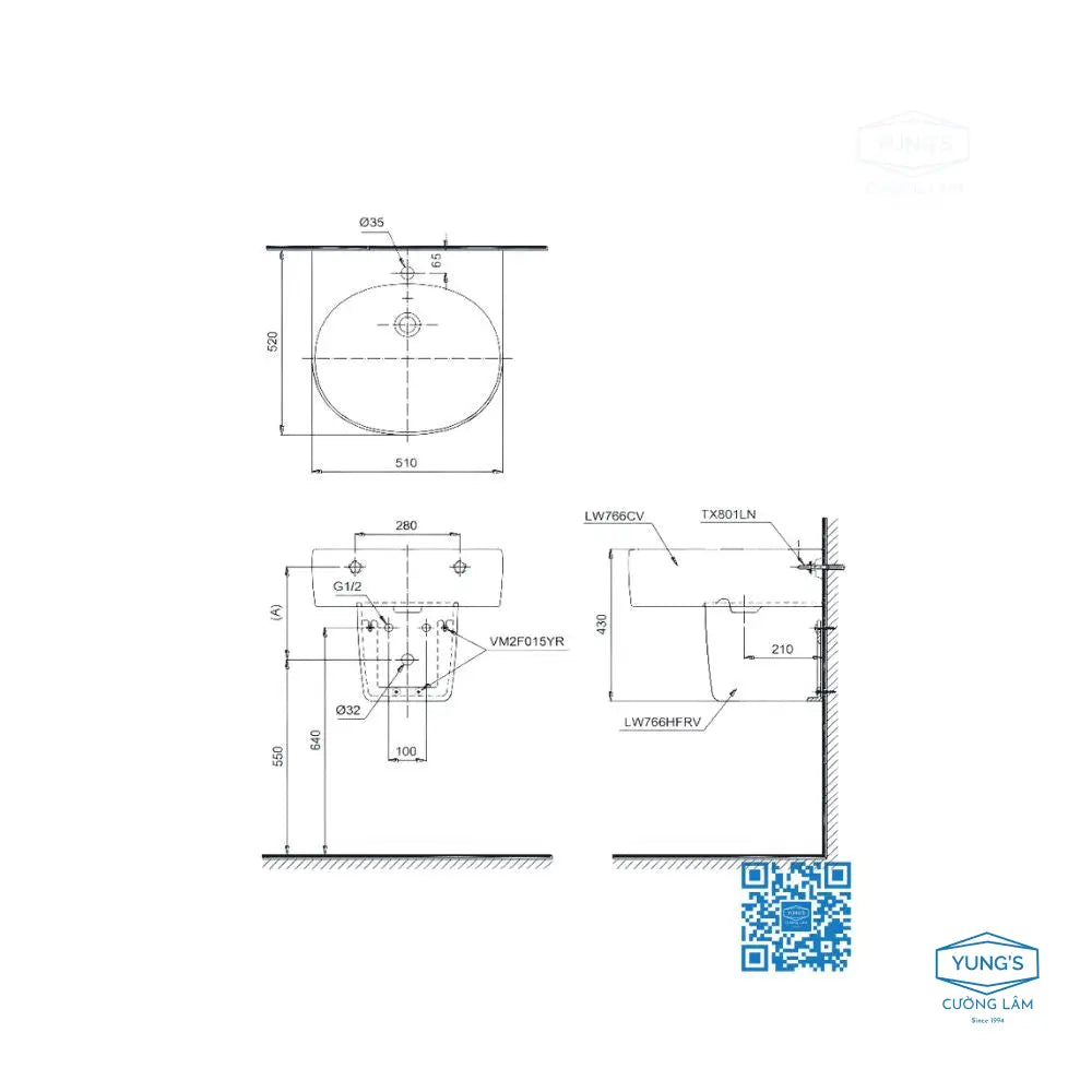 Lht766Cr#Xw Lavabo Treo Tường