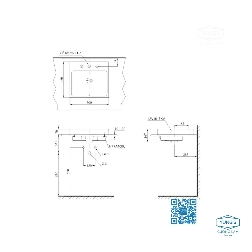 Lt1615K#Xw Lavabo Đặt Trên Bàn