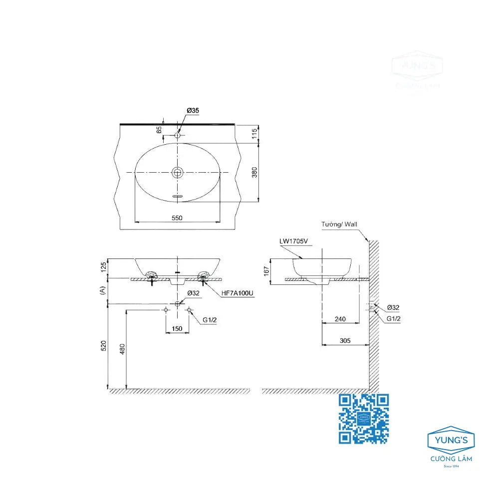 Lt1705#Xw Lavabo Đặt Trên Bàn