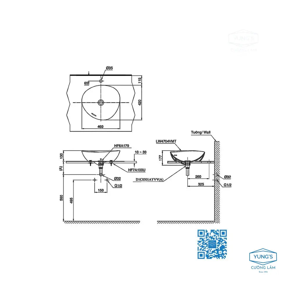 Lt4704Mtg17#Cmw Lavabo Đặt Trên Bàn