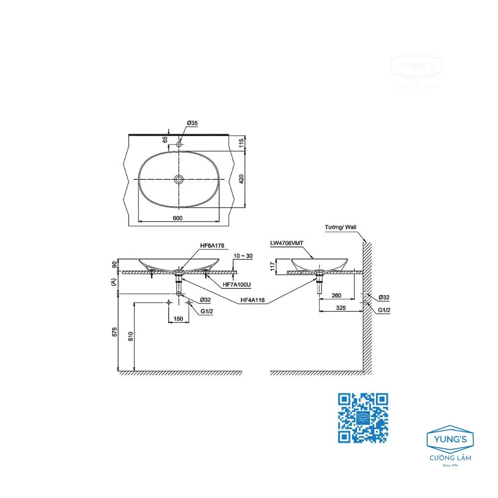 Lt4706Mt#Cmw Lavabo Đặt Trên Bàn