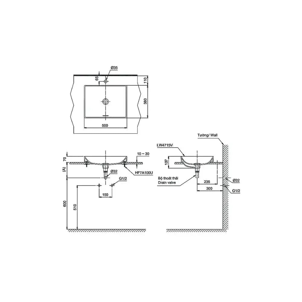 LT4715G17#XW - Lavabo đặt trên bàn