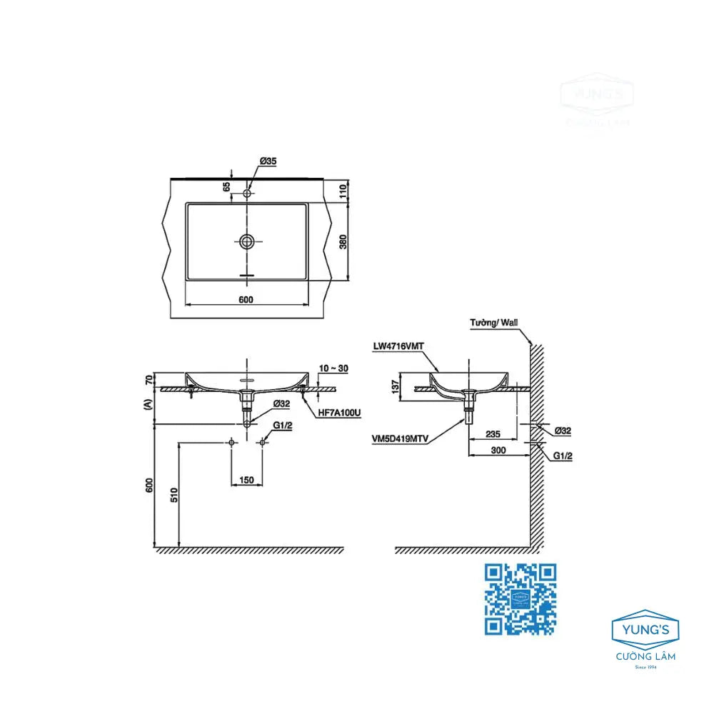 Lt4716Mtg19#Cmw Lavabo Đặt Trên Bàn