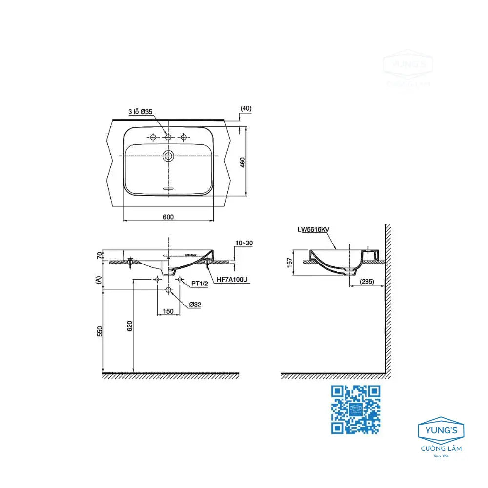 Lt5616#Xw Lavabo Đặt Trên Bàn