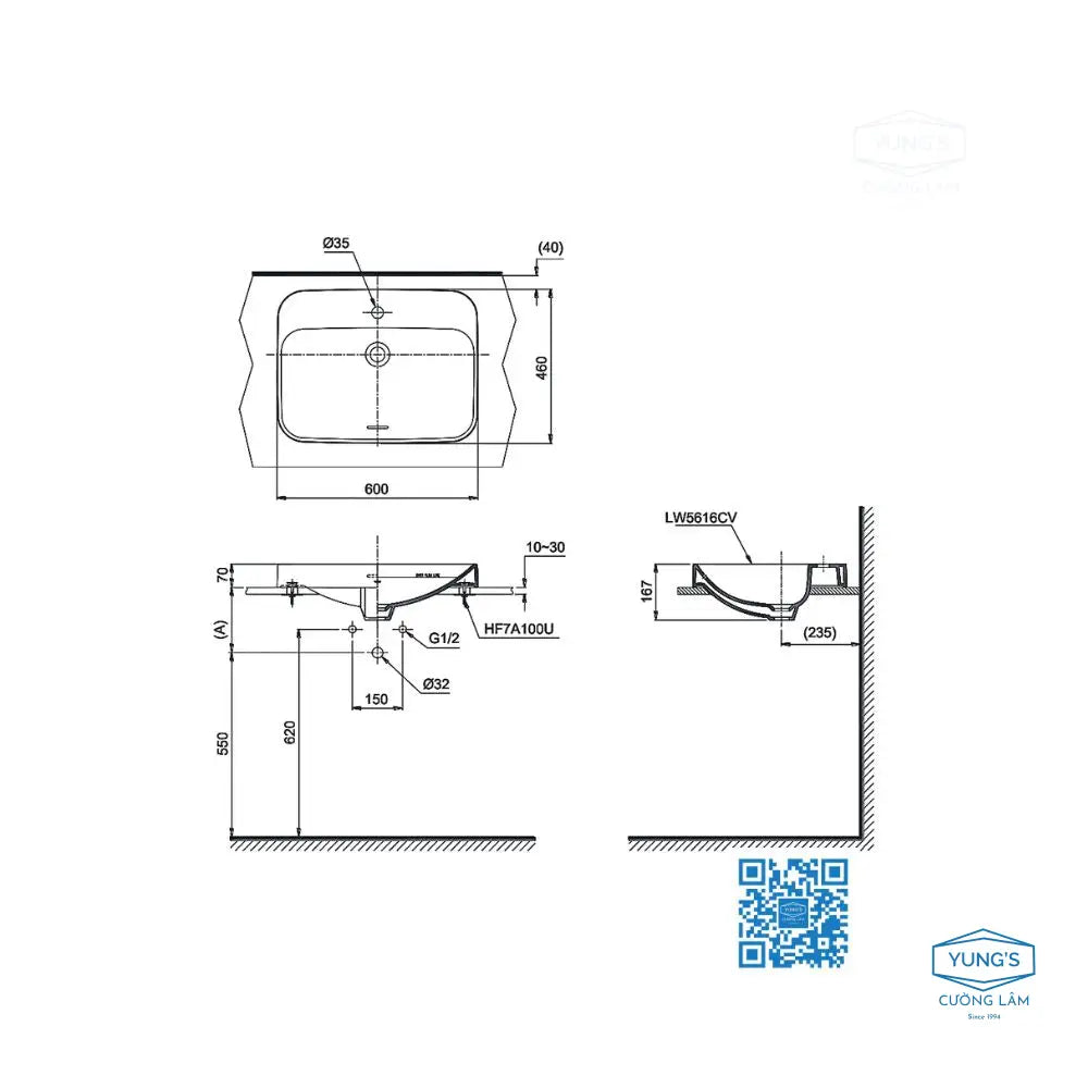 Lt5616C#Xw Lavabo Đặt Trên Bàn