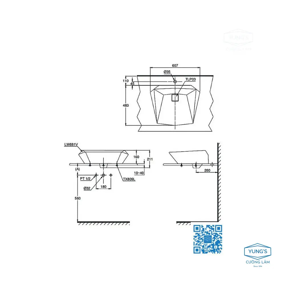 Lt681#W Lavabo Đặt Trên Bàn