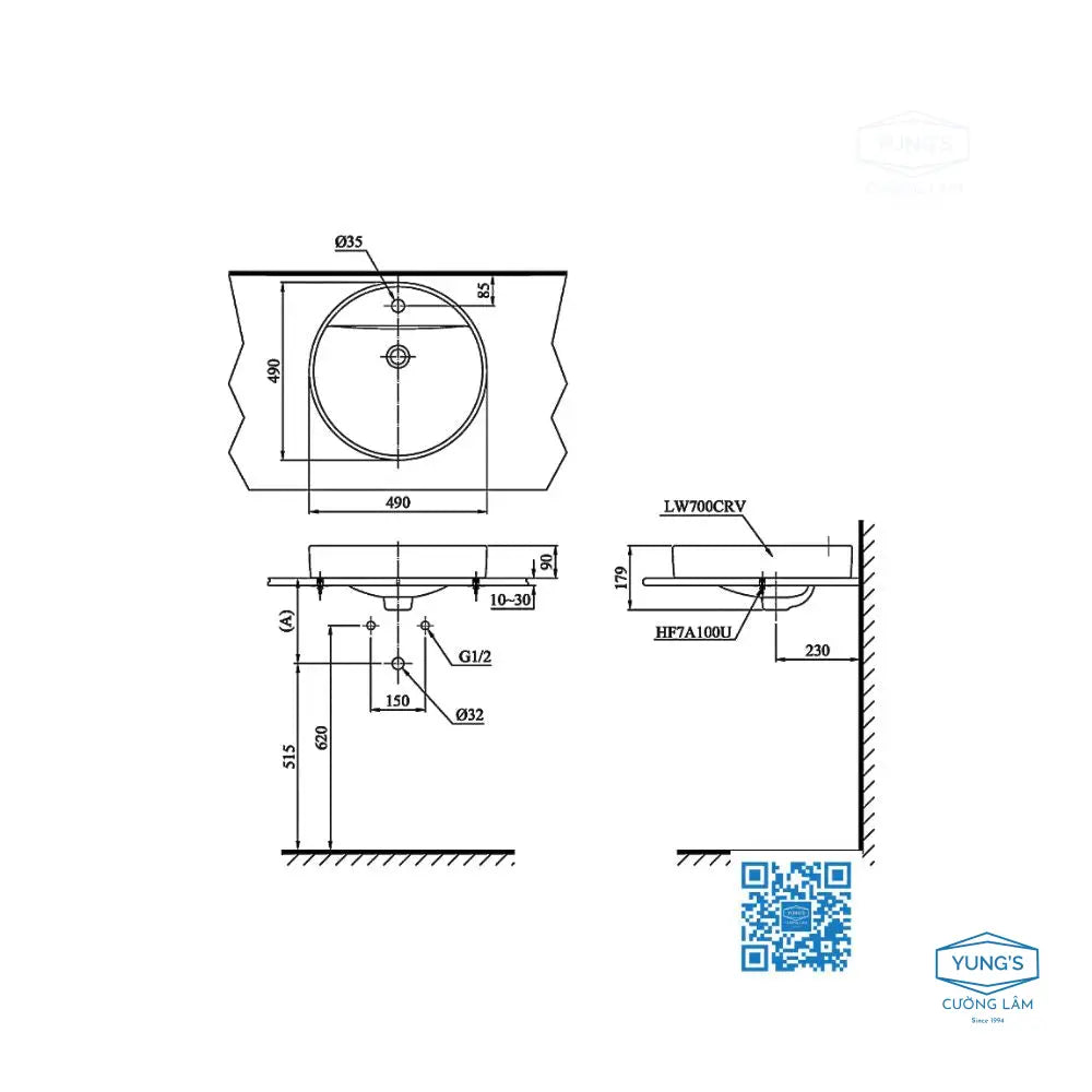 Lt700Ctr#W Lavabo Đặt Trên Bàn