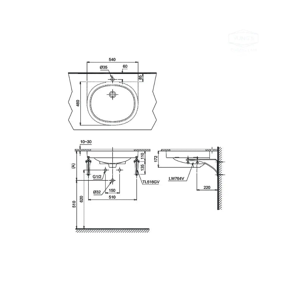 LT764#XW - Lavabo âm bàn