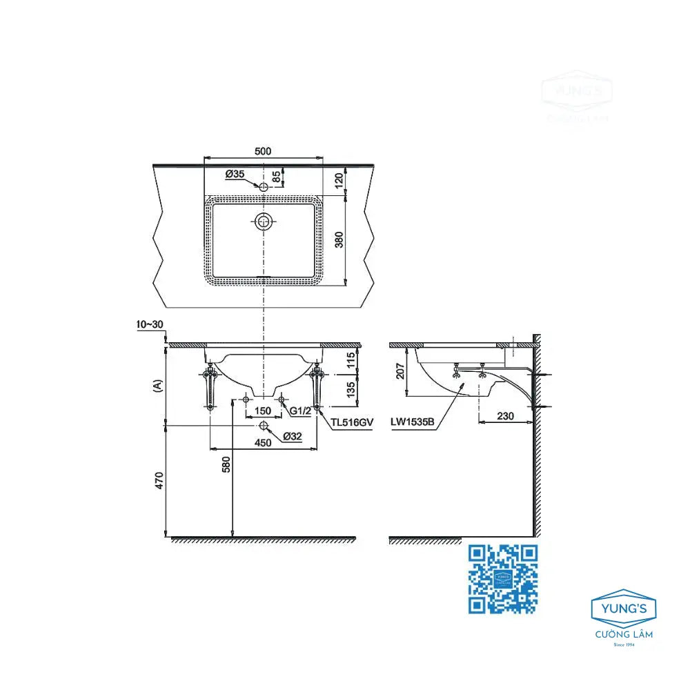 Lw1535V#Xw Tl516Gv Lavabo Âm Bàn