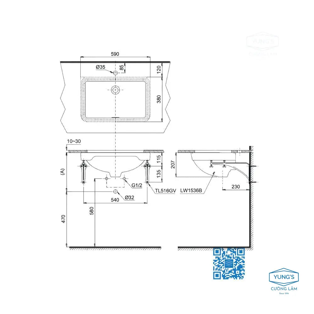 Lw1536V#Xw Tl516Gv Lavabo Âm Bàn