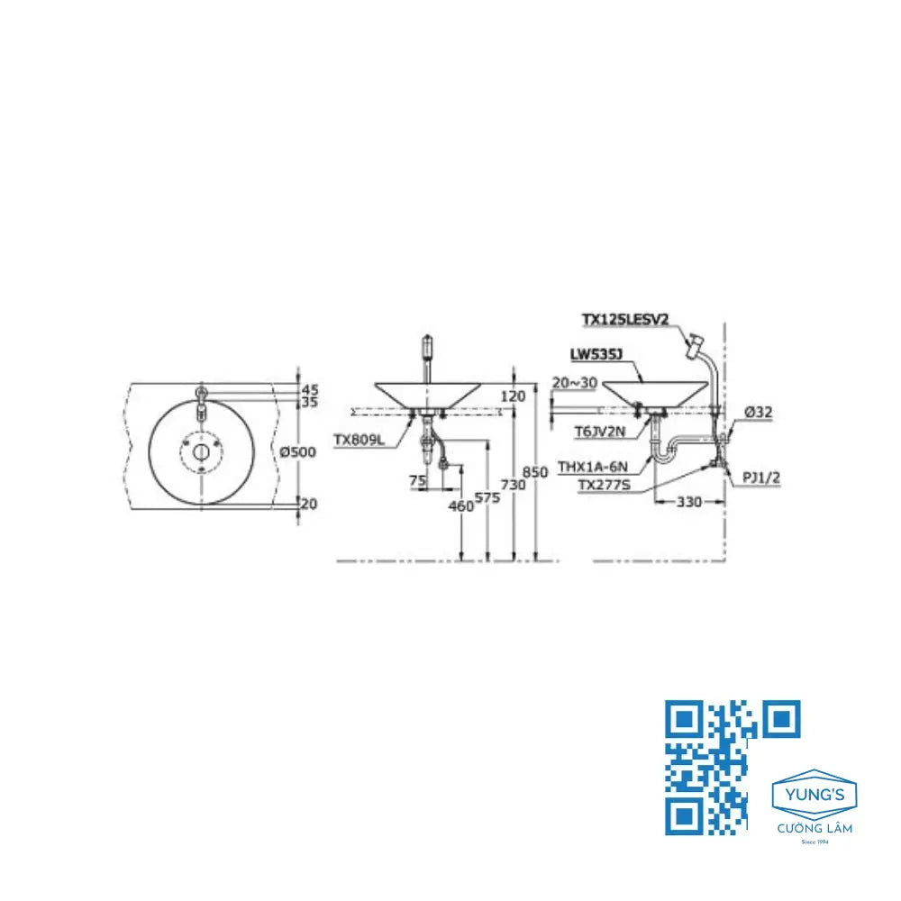 Lw535Jw/F Lavabo Đặt Trên Bàn