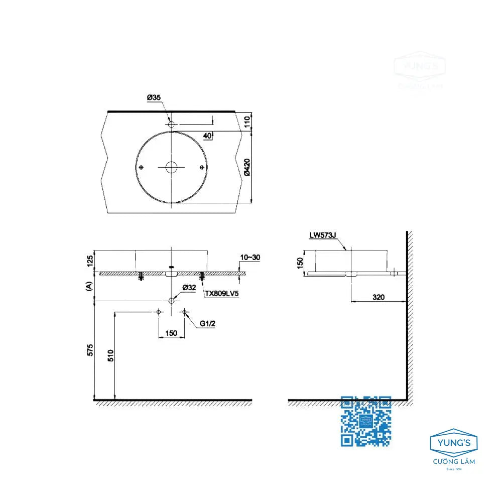 Lw573Jw/F#W Lavabo Đặt Trên Bàn