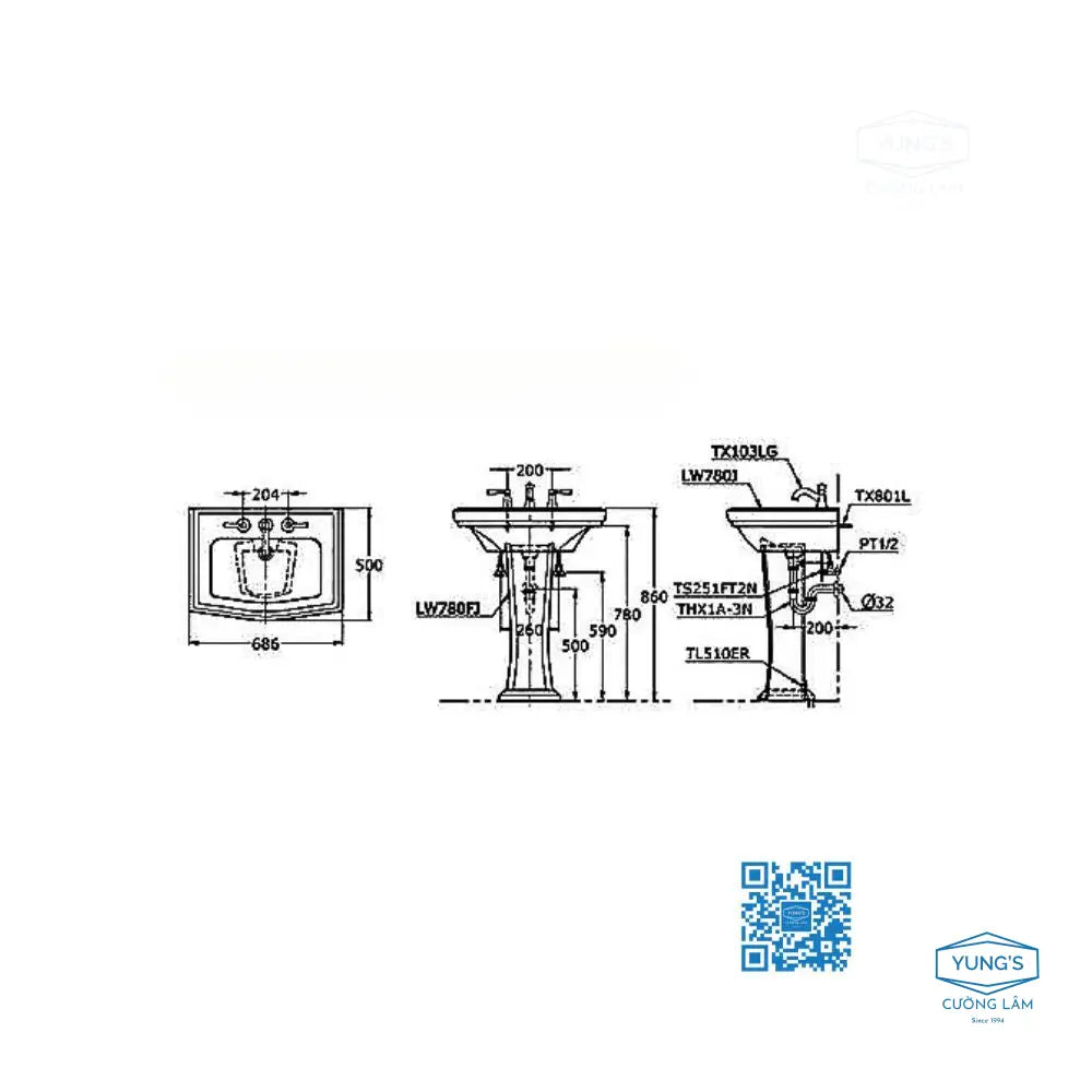 Lw780J#W Lw780Fj#W Tx801Ln Tl510Err Lavabo Treo Tường