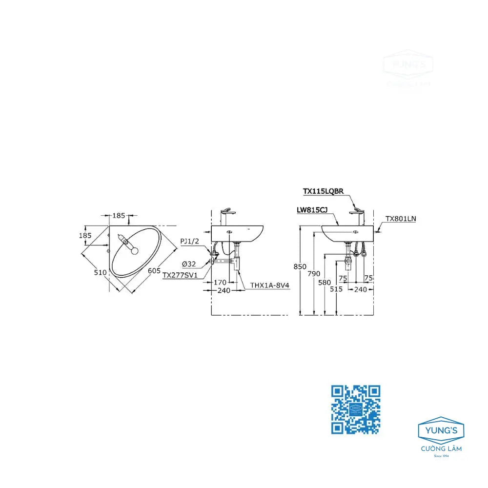 Lw815Cjw/F#W Lavabo Treo Tường