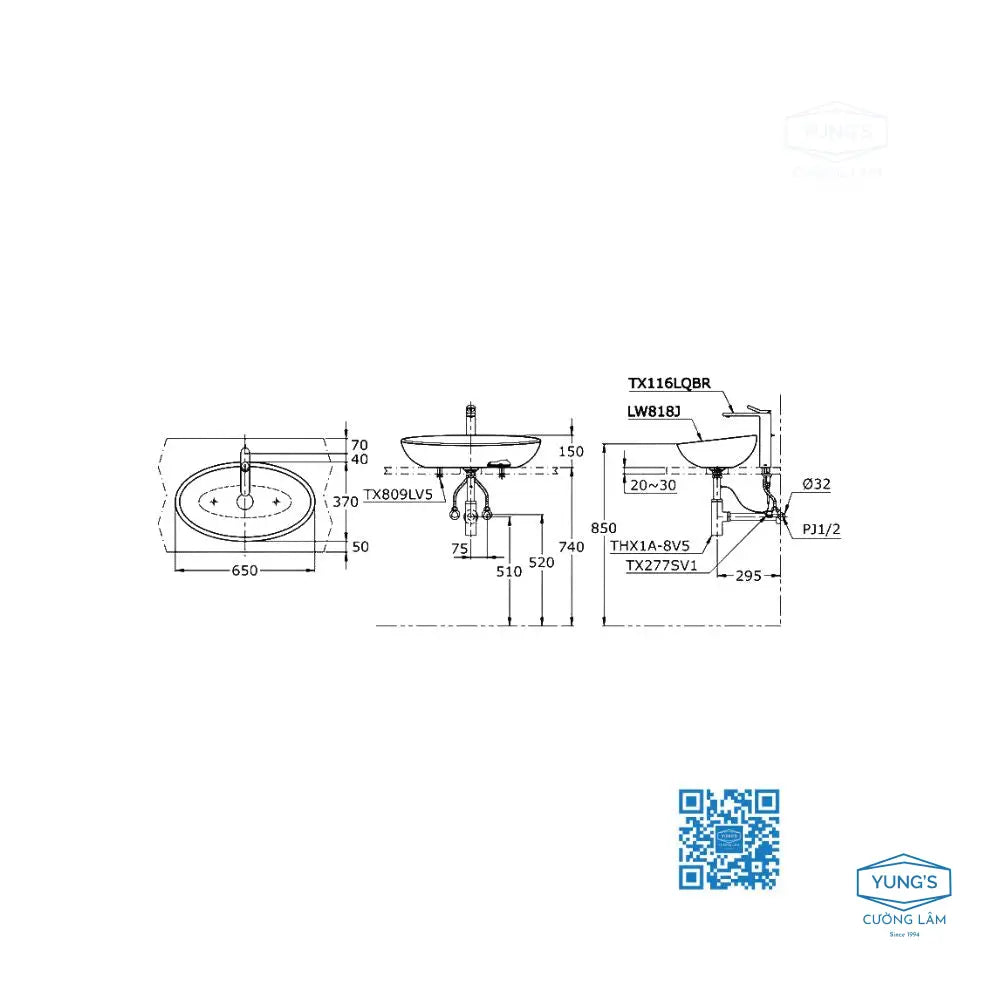 Lw818Jw/F#W Lavabo Đặt Trên Bàn