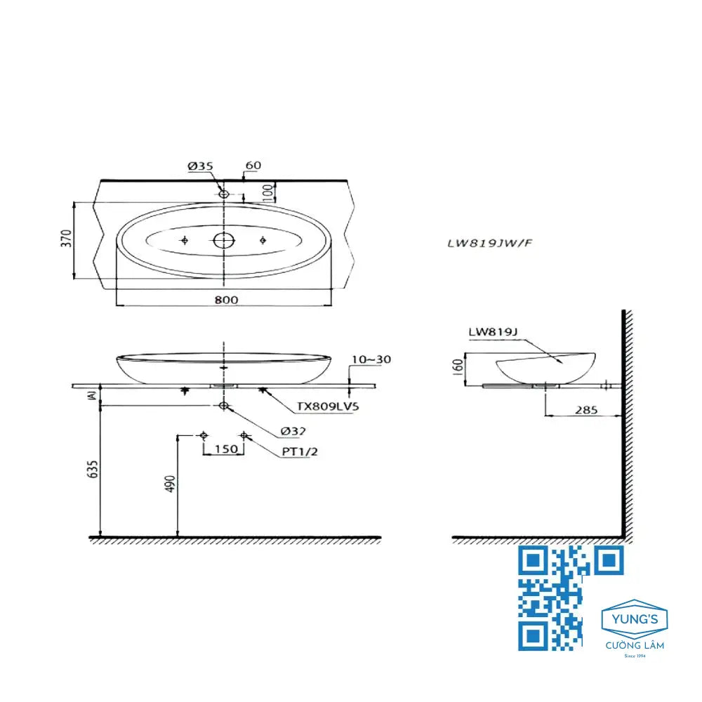 Lw819Jw/F#W Lavabo Đặt Trên Bàn