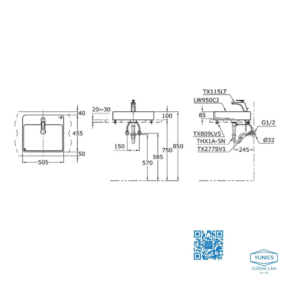 Lw950Cjw/F#W Lavabo Đặt Trên Bàn