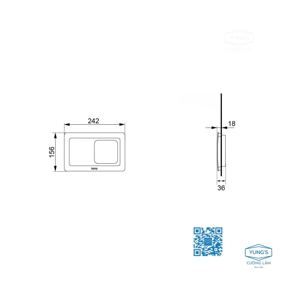 Mặt nạ xả nhấn MB004CPR | Thiết Bị Vệ Sinh TOTO