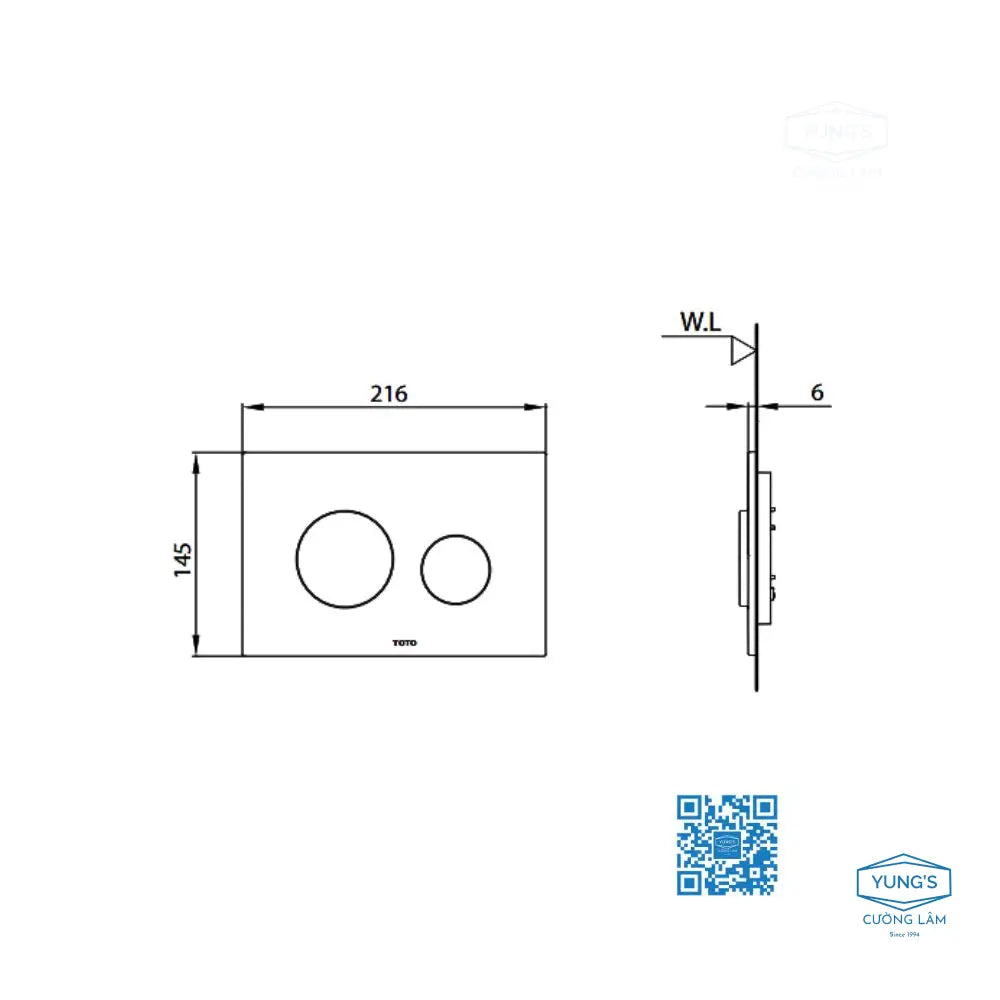 Mặt nạ xả nhấn MB005DCP | Thiết Bị Vệ Sinh TOTO