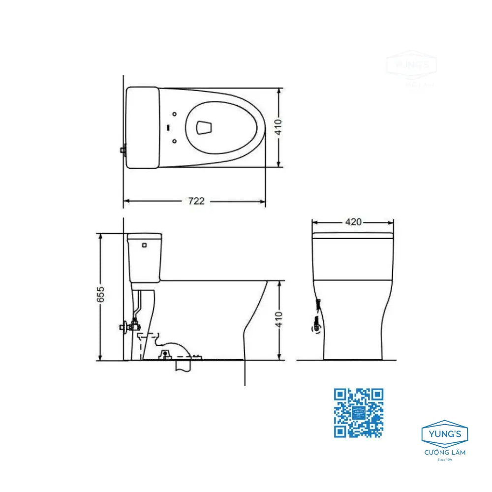 Bàn cầu 1 khối MS188VKW7#XW T53P100VR | Thiết Bị Vệ Sinh TOTO