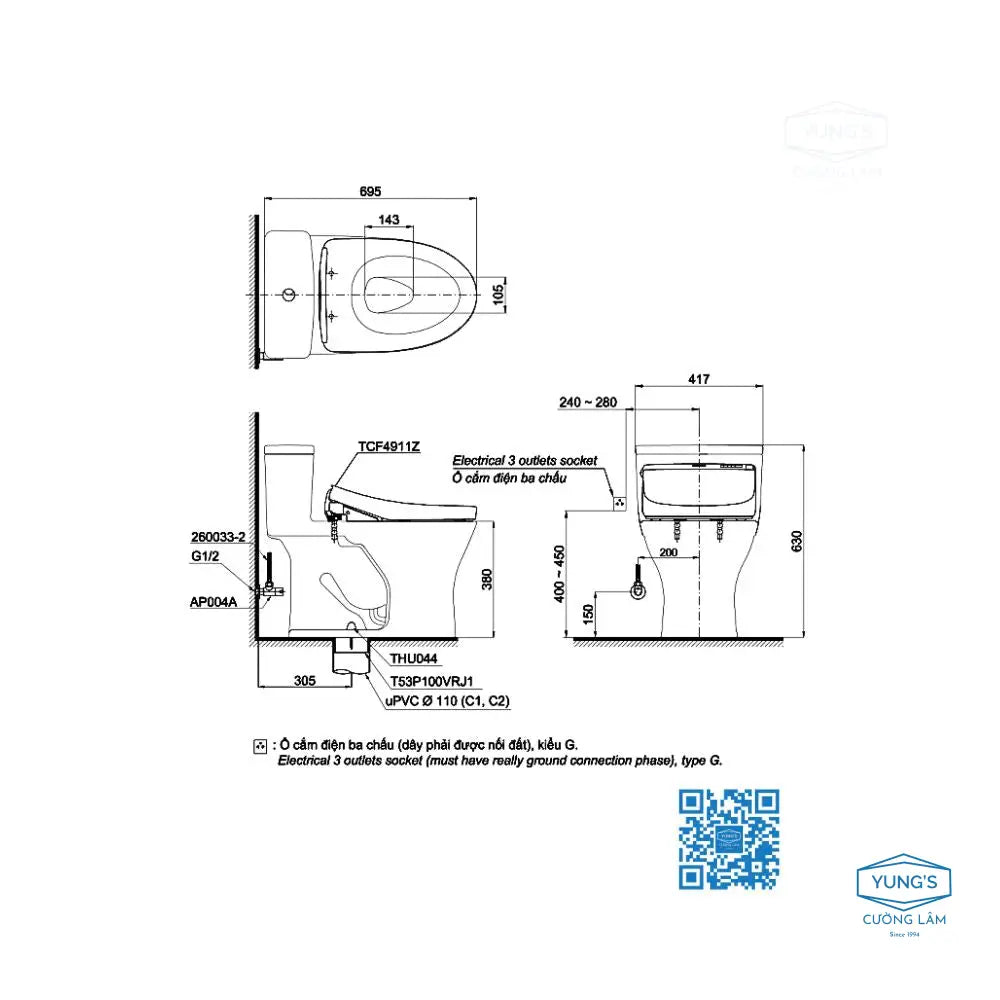 Ms855Dw11#Xw Bàn Cầu Một Khối