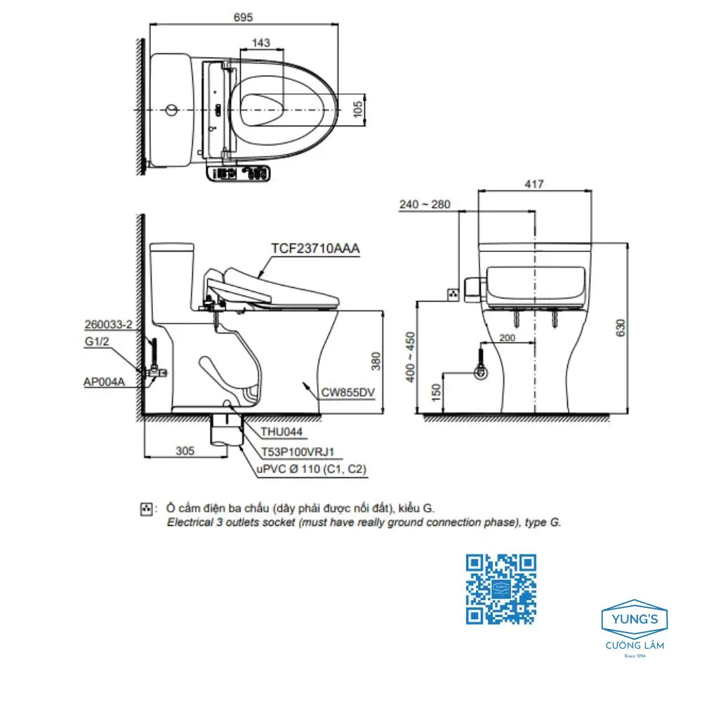 Ms855Dw18#Xw Bàn Cầu Một Khối