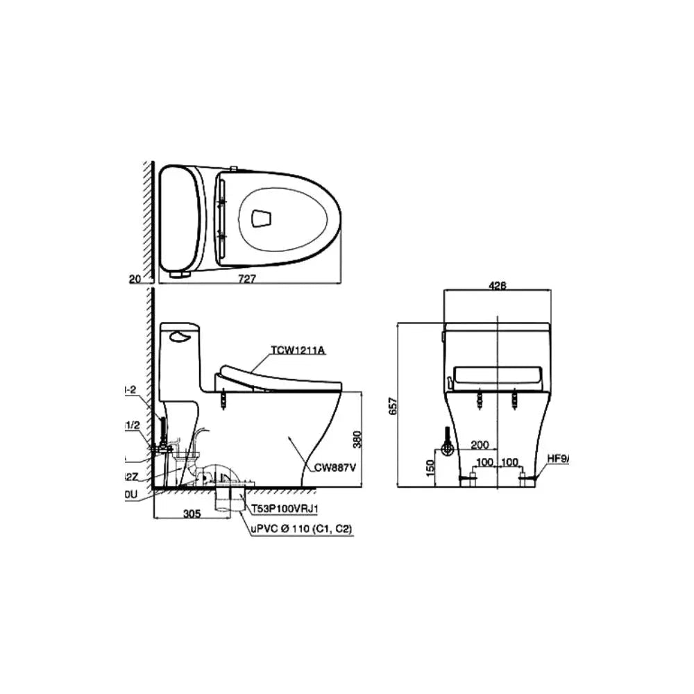 MS887RE4#XW - One-piece toilet