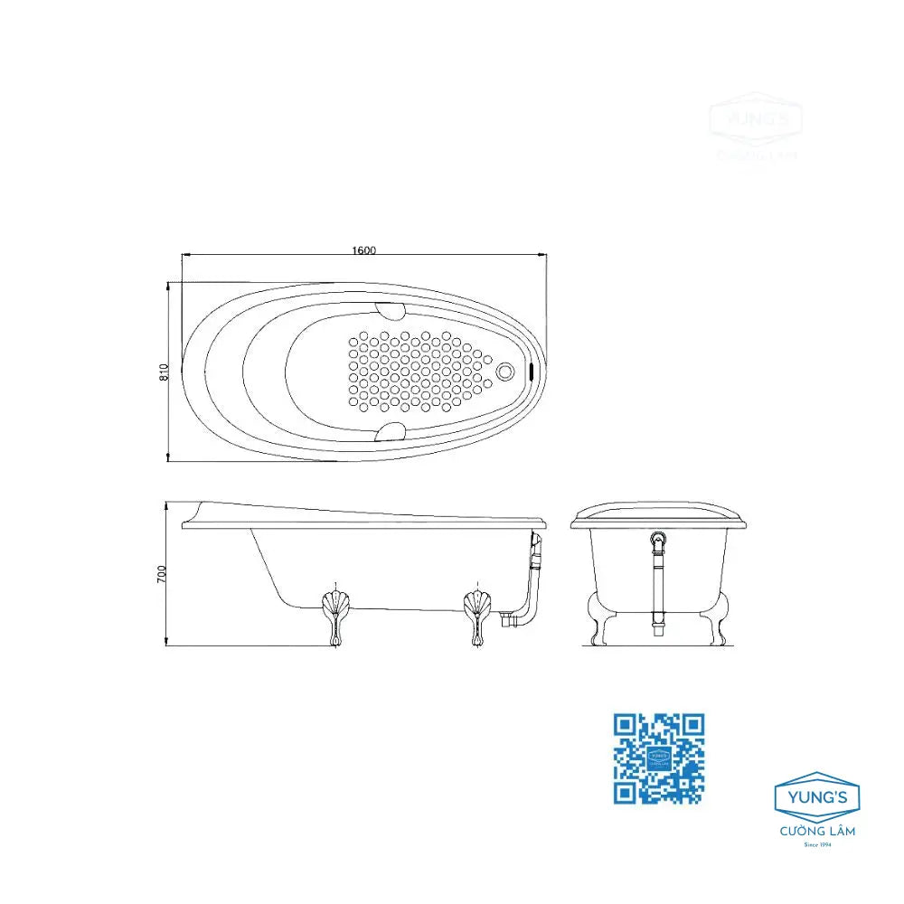 Bồn tắm ngọc trai đặt sàn PPY1610HIPTE#S | Thiết Bị Vệ Sinh TOTO