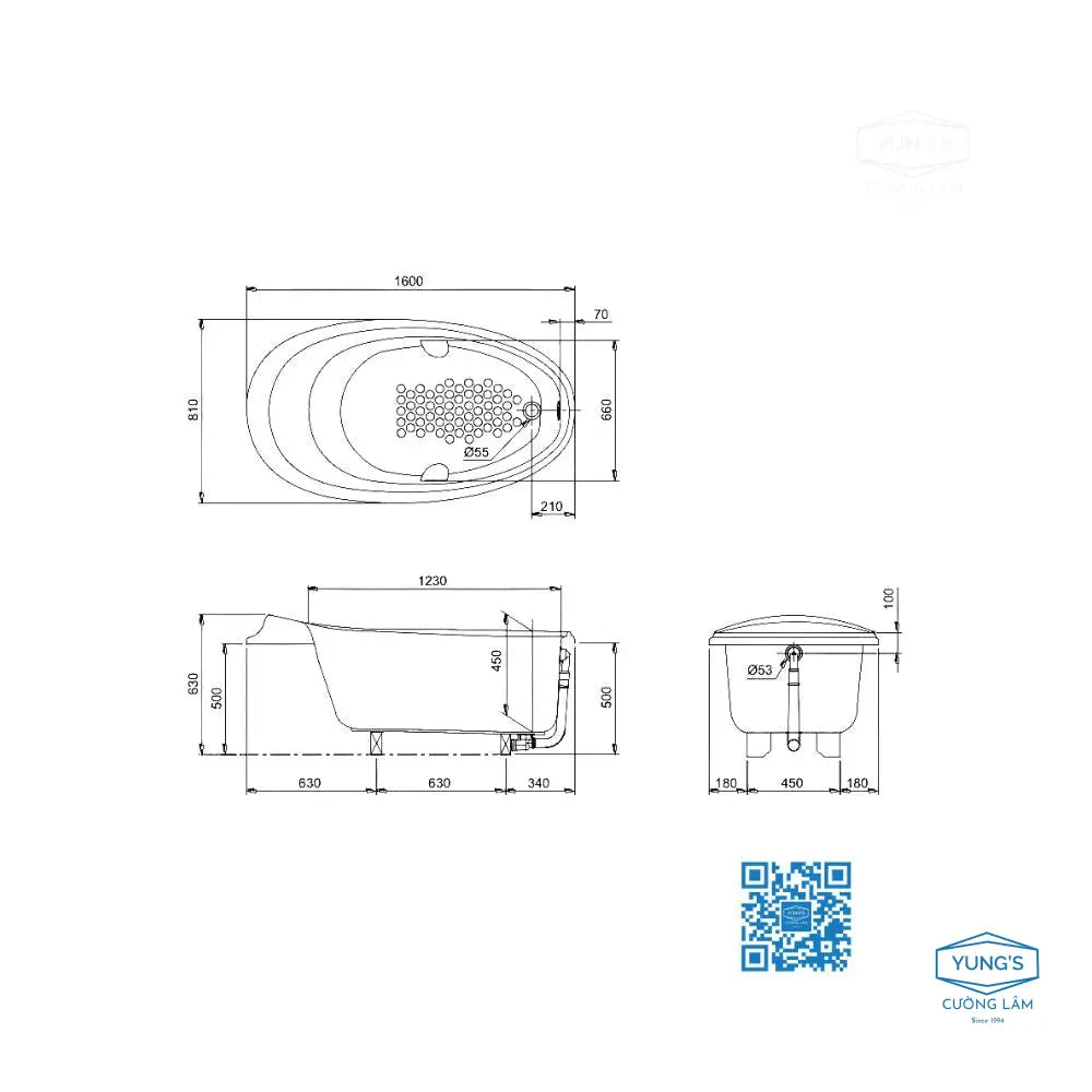 Bồn tắm ngọc trai PPY1610PTE#P | Thiết Bị Vệ Sinh TOTO