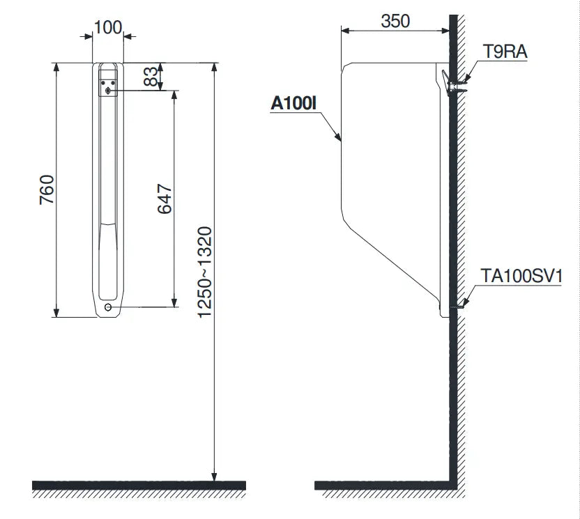 Vách Ngăn Bồn Tiểu Nam TOTO A100#