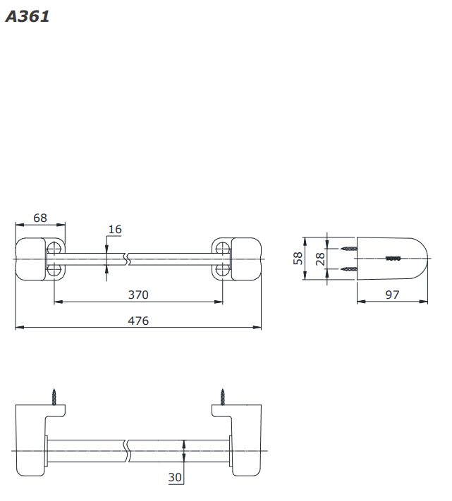 Thanh vắt khăn TOTO A361#W